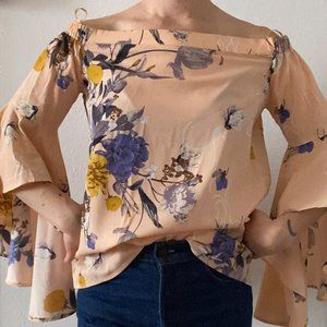 Floral off the Shoulder Bell Sleeve Blouse